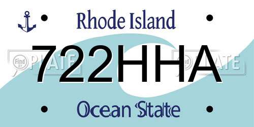722HHA Rhode Island License Plate