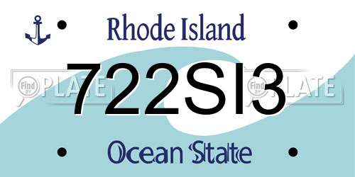 722SI3 Rhode Island License Plate