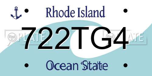 722TG4 Rhode Island License Plate