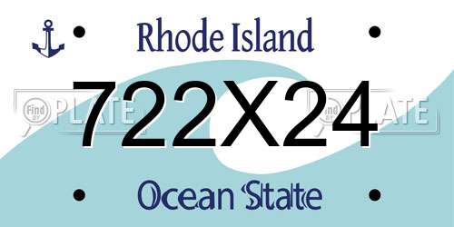 722X24 Rhode Island License Plate