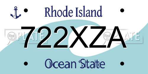 722XZA Rhode Island License Plate