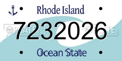 7232026 Rhode Island License Plate