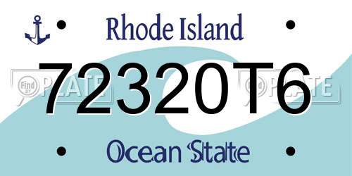 72320T6 Rhode Island License Plate
