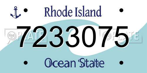 7233075 Rhode Island License Plate