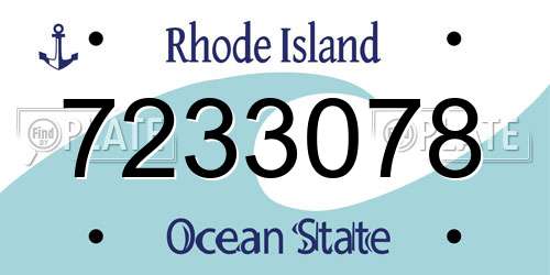 7233078 Rhode Island License Plate