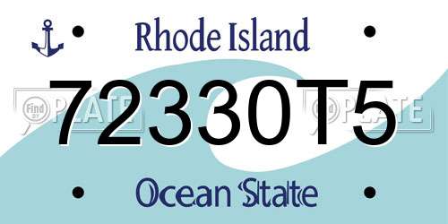 72330T5 Rhode Island License Plate