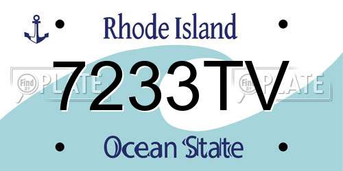 7233TV Rhode Island License Plate