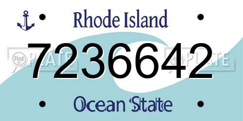 7236642 Rhode Island License Plate