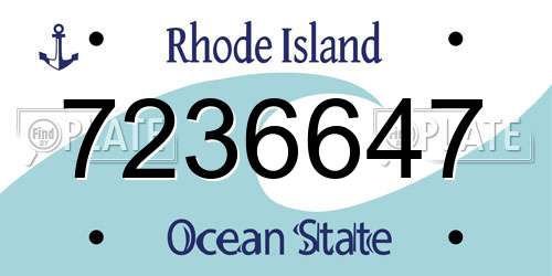 7236647 Rhode Island License Plate