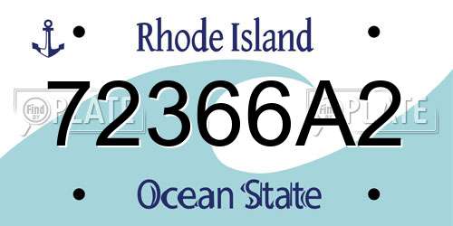 72366A2 Rhode Island License Plate