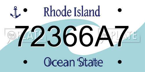 72366A7 Rhode Island License Plate