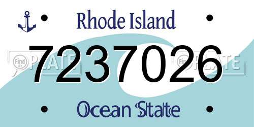7237026 Rhode Island License Plate