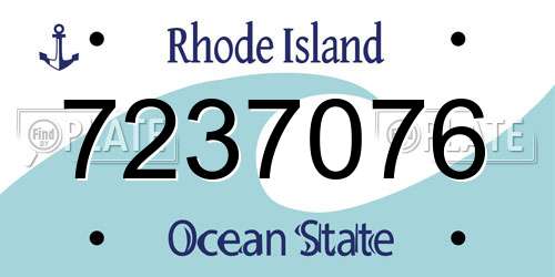 7237076 Rhode Island License Plate