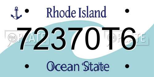 72370T6 Rhode Island License Plate