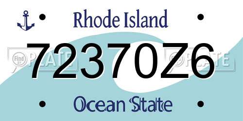 72370Z6 Rhode Island License Plate