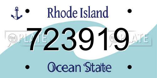 723919 Rhode Island License Plate