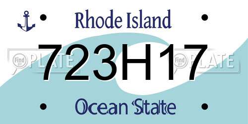 723H17 Rhode Island License Plate