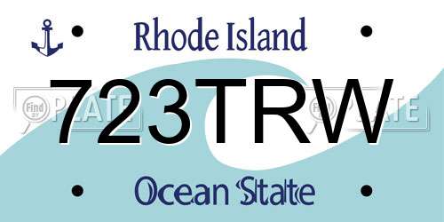 723TRW Rhode Island License Plate