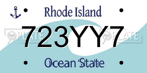 723YY7 Rhode Island License Plate
