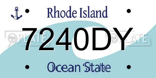 7240DY Rhode Island License Plate