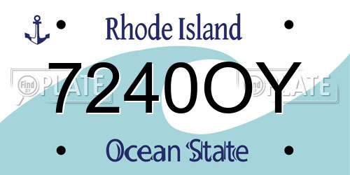 7240OY Rhode Island License Plate