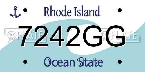 7242GG Rhode Island License Plate
