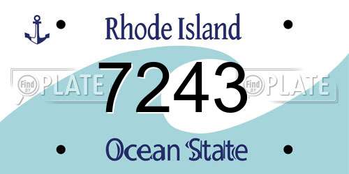 7243 Rhode Island License Plate