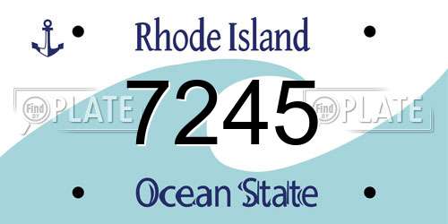 7245 Rhode Island License Plate