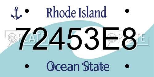 72453E8 Rhode Island License Plate