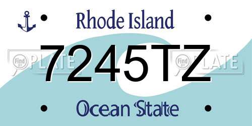 7245TZ Rhode Island License Plate