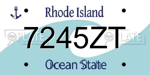 7245ZT Rhode Island License Plate