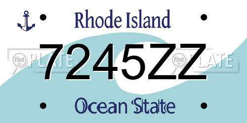 7245ZZ Rhode Island License Plate