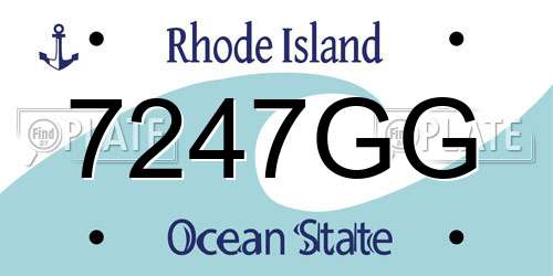 7247GG Rhode Island License Plate