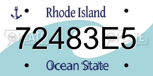 72483E5 Rhode Island License Plate