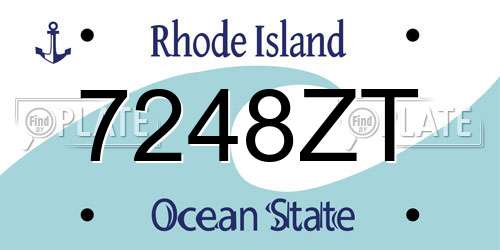 7248ZT Rhode Island License Plate