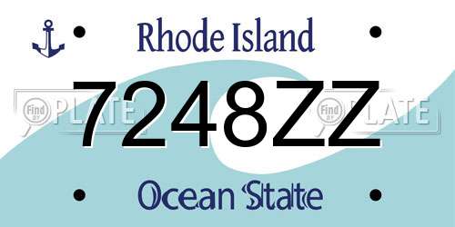 7248ZZ Rhode Island License Plate