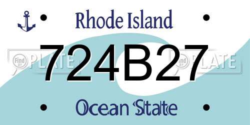 724B27 Rhode Island License Plate