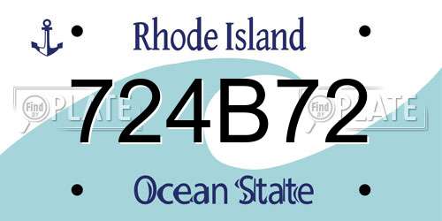 724B72 Rhode Island License Plate