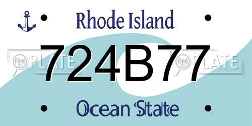 724B77 Rhode Island License Plate