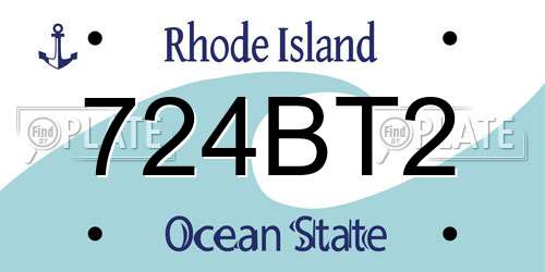 724BT2 Rhode Island License Plate