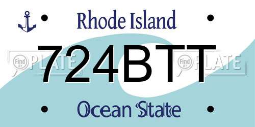 724BTT Rhode Island License Plate
