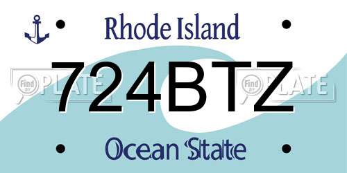 724BTZ Rhode Island License Plate