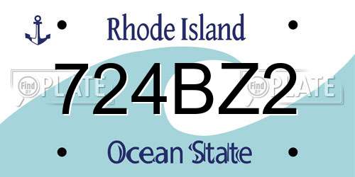 724BZ2 Rhode Island License Plate