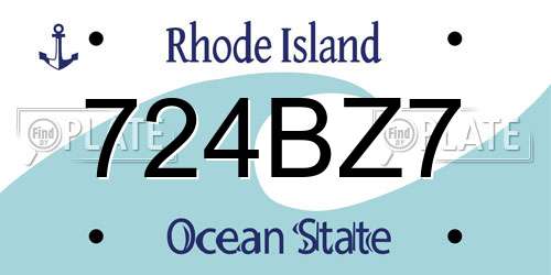724BZ7 Rhode Island License Plate