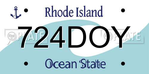 724DOY Rhode Island License Plate