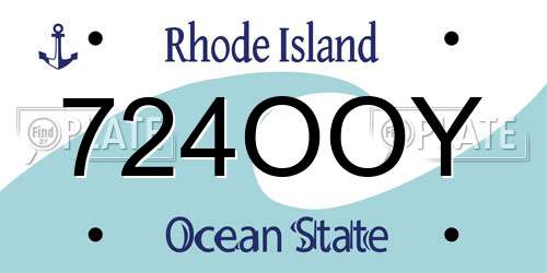 724OOY Rhode Island License Plate