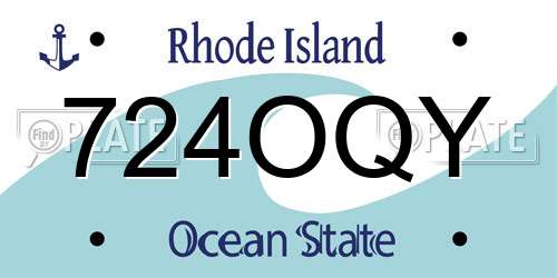 724OQY Rhode Island License Plate