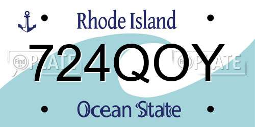 724QOY Rhode Island License Plate