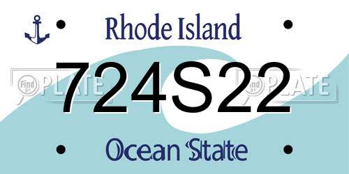 724S22 Rhode Island License Plate