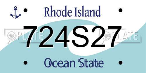724S27 Rhode Island License Plate